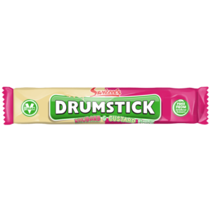 bar of drumstick chewy candy rhubard and custard flavour