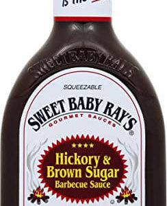 bottle of sweet baby rays bbq sauce hickory and brown sugar flavour