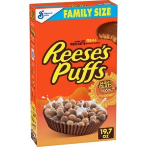 reeses puffs family size peanut butter cereals