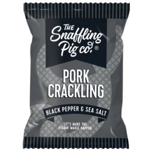 bag of snaffling pig pork cracking black pepper and sea salt flavour