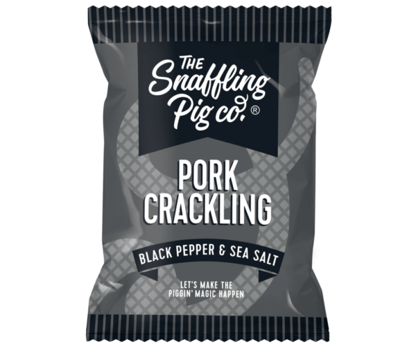 bag of snaffling pig pork cracking black pepper and sea salt flavour