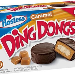 box of ding dongs snack cakes caramel flavour