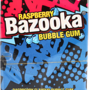 six pack of bazooka raspberry flavour bubble gum