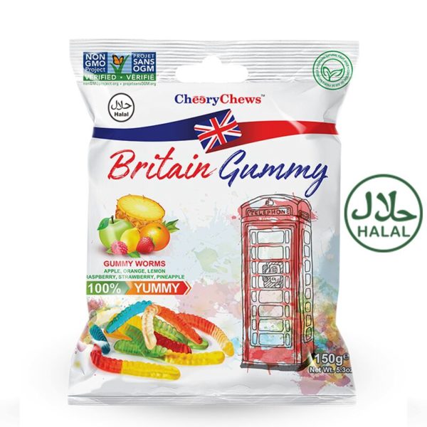 bag of britain gummy sweets gummy worms pack