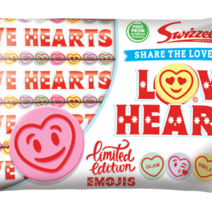 4 pack of original love hearts sweets tubes