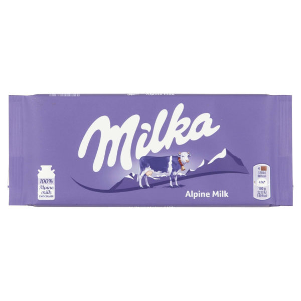 bar of milka chocolate alpine milk flavour