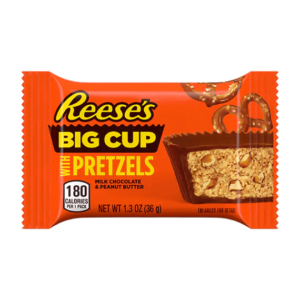 reeses big cup pretzels flavoured milk chocolate and peanut butter cups