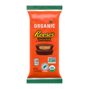 pack of reeses organic peanut butter cups milk chocolate flavour