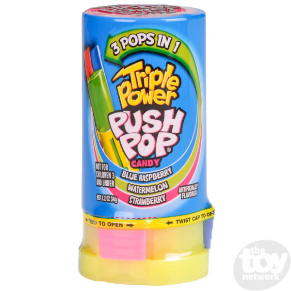 bazooka triple power push pop 3 in 1 lollipop