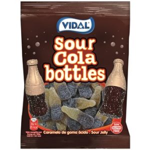 bag of vidal sour cola bottles sweets