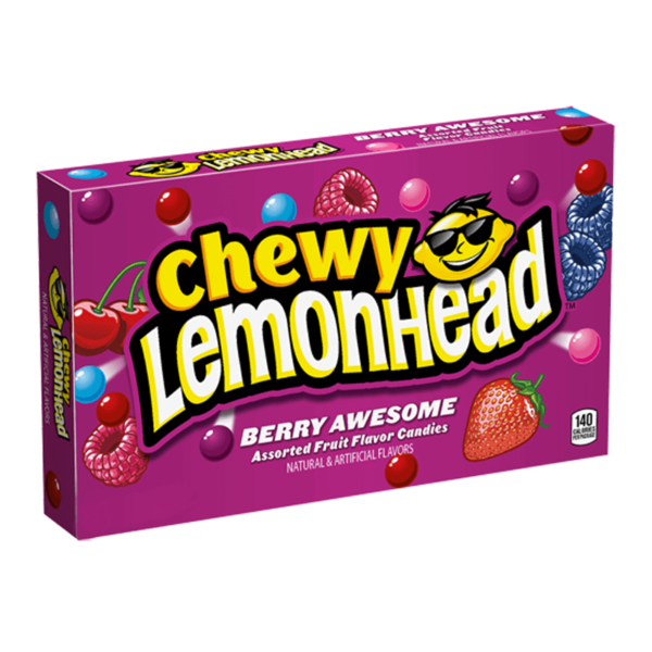 box of chewy lemonhead berry awesome flavoured 141g