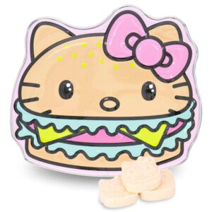 a tin of hello kitty yum yum burger candy