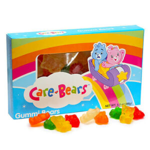 a box of care bears gummi bears