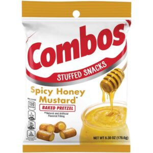 a bag of combos chips spicy honey mustard flavour