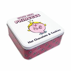 tin of little miss princess hot chocolate and cookies