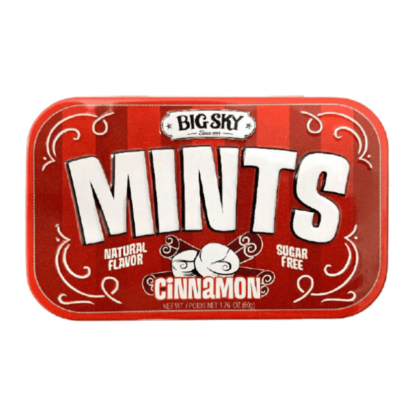 a tin of big sky mints cinnamon flavour