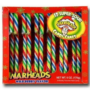 warheads sour Christmas candy canes