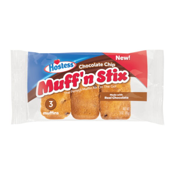 a pack of hostess chocolate chip muffn stix