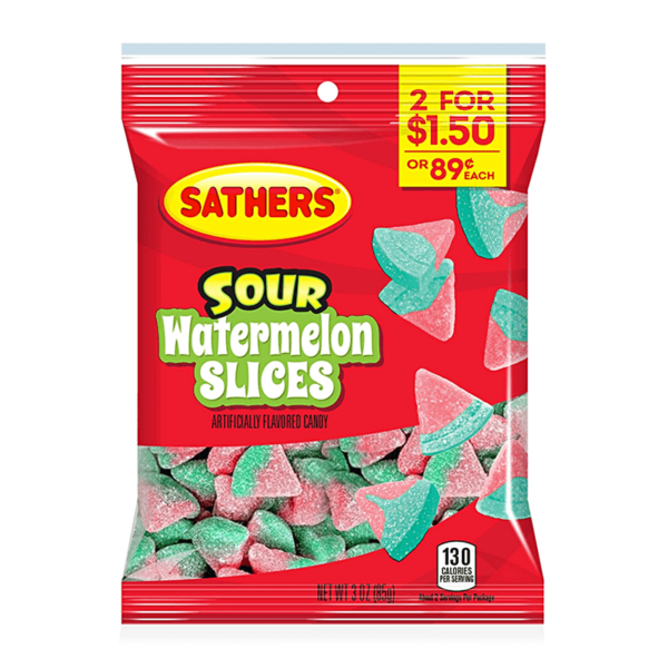 a bag of sathers watermelon slices sweets